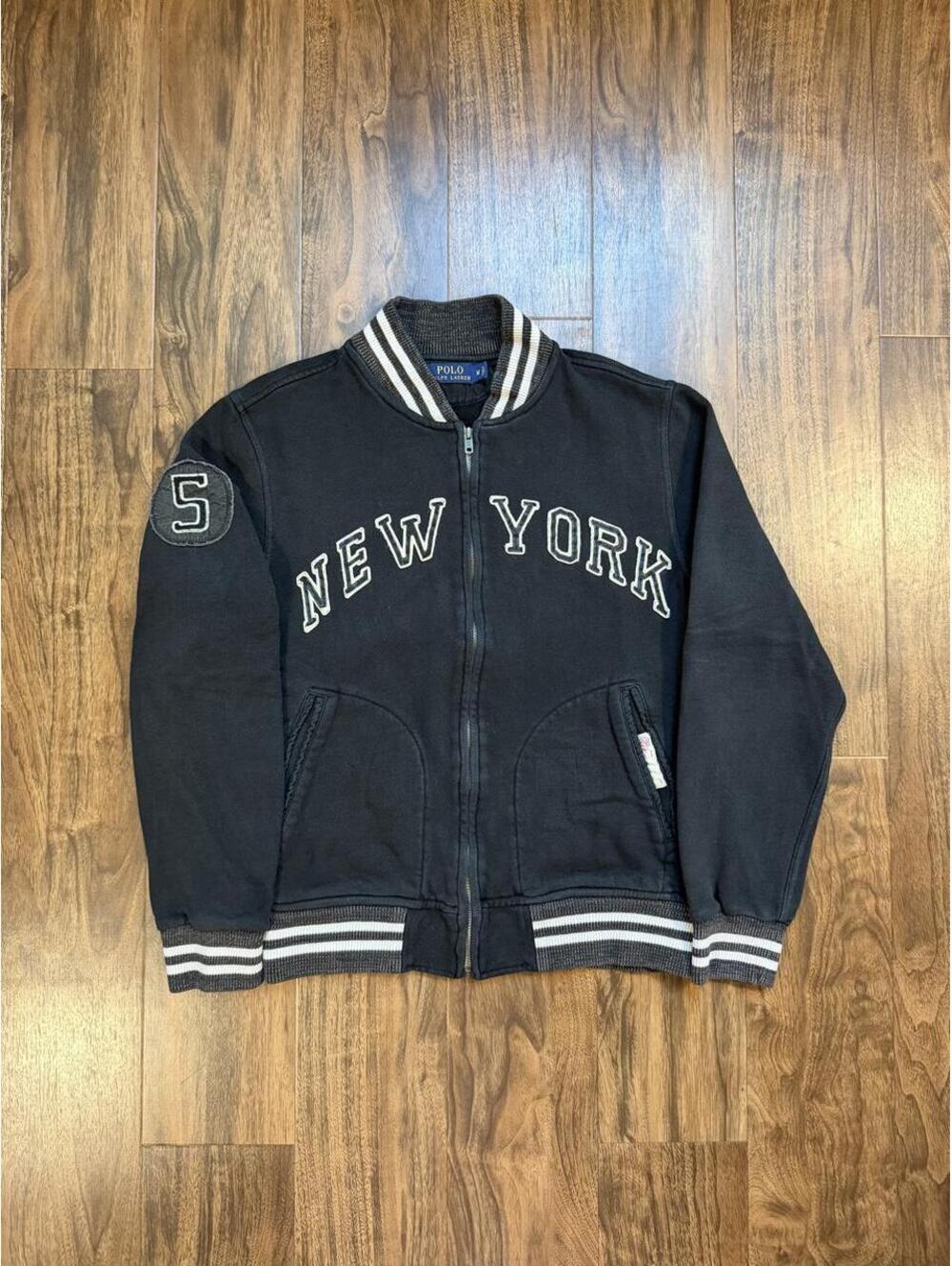 Vintage Polo Ralph Lauren New York Varsity Bomber Jacket Size Medium